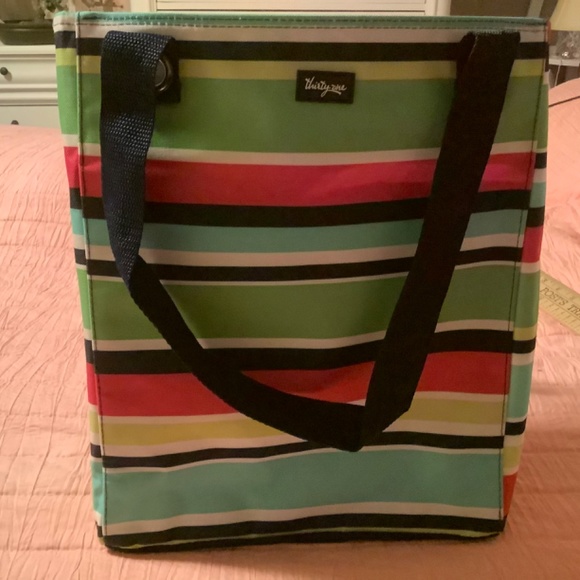 Thirty-One tall organizing tote, looks new, zipper top, pockets - Picture 3 of 10